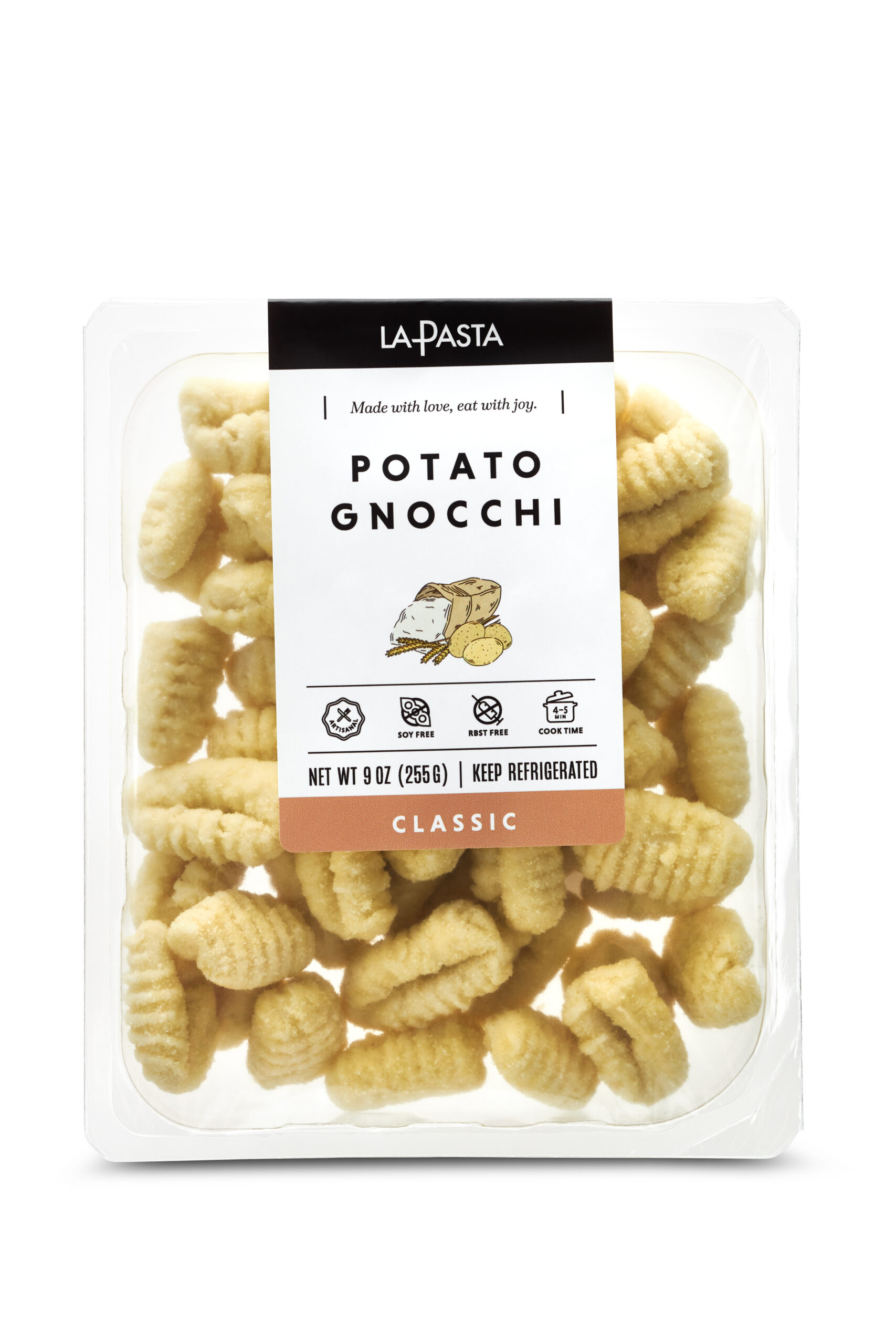 A package of potato gnocchi is shown.